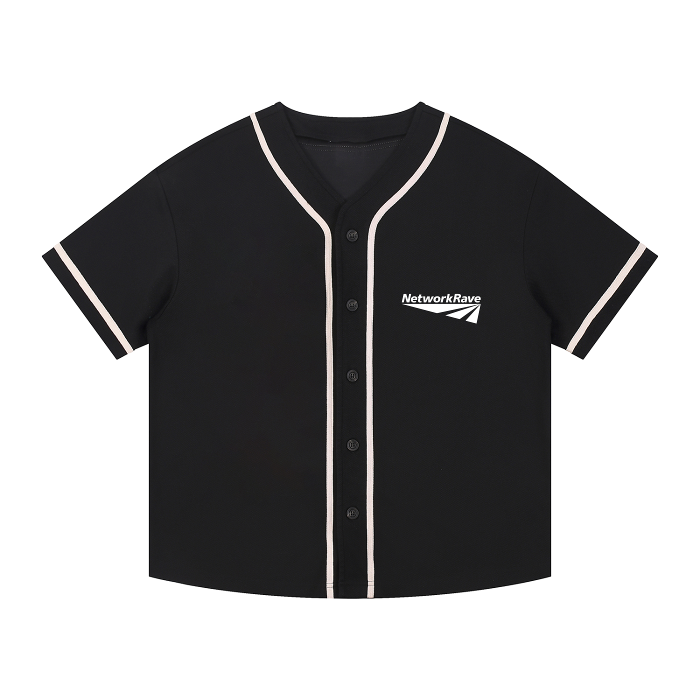 Contrast Piped Button-Up Jersey